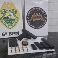 Imagem referente a Pistola 9mm é apreendida no Bairro Interlagos em Cascavel; mulher é presa