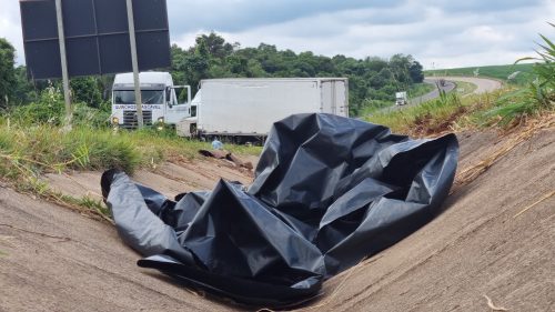 Imagem referente a Trabalho de remoção de caminhão envolvido em acidente com morte na BR-163 é iniciado