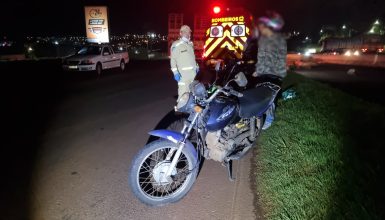 Imagem referente a Motociclista fica ferido em acidente na marginal da BR-277 em Cascavel