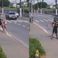 Imagem referente a Homem é preso após agredir mulher e tentar sequestrar criança; veja vídeo