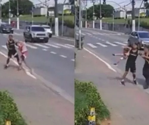 Imagem referente a Homem é preso após agredir mulher e tentar sequestrar criança; veja vídeo