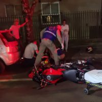 Imagem referente a Motociclista sofre fratura exposta em acidente de trânsito no Centro