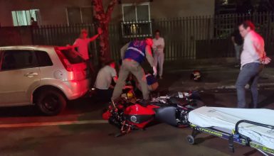 Imagem referente a Motociclista sofre fratura exposta em acidente de trânsito no Centro