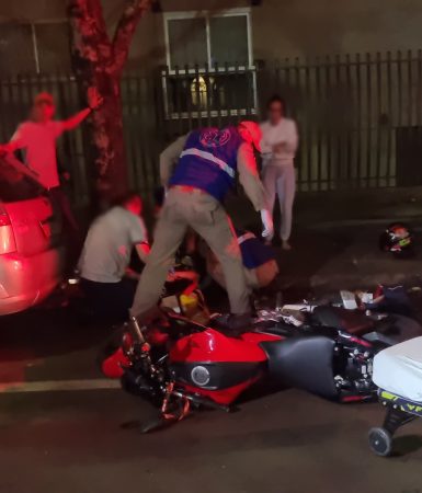 Imagem referente a Motociclista sofre fratura exposta em acidente de trânsito no Centro