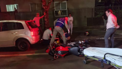 Imagem referente a Motociclista sofre fratura exposta em acidente de trânsito no Centro