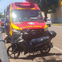 Imagem referente a Motociclista fica ferido em acidente de trânsito na Rua General Osório