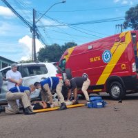 Imagem referente a Motociclista fica ferido ao se envolver em acidente de trânsito no Jardim Clarito