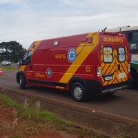 Imagem referente a Motociclista fica ferido em acidente na marginal da rodovia BR-277