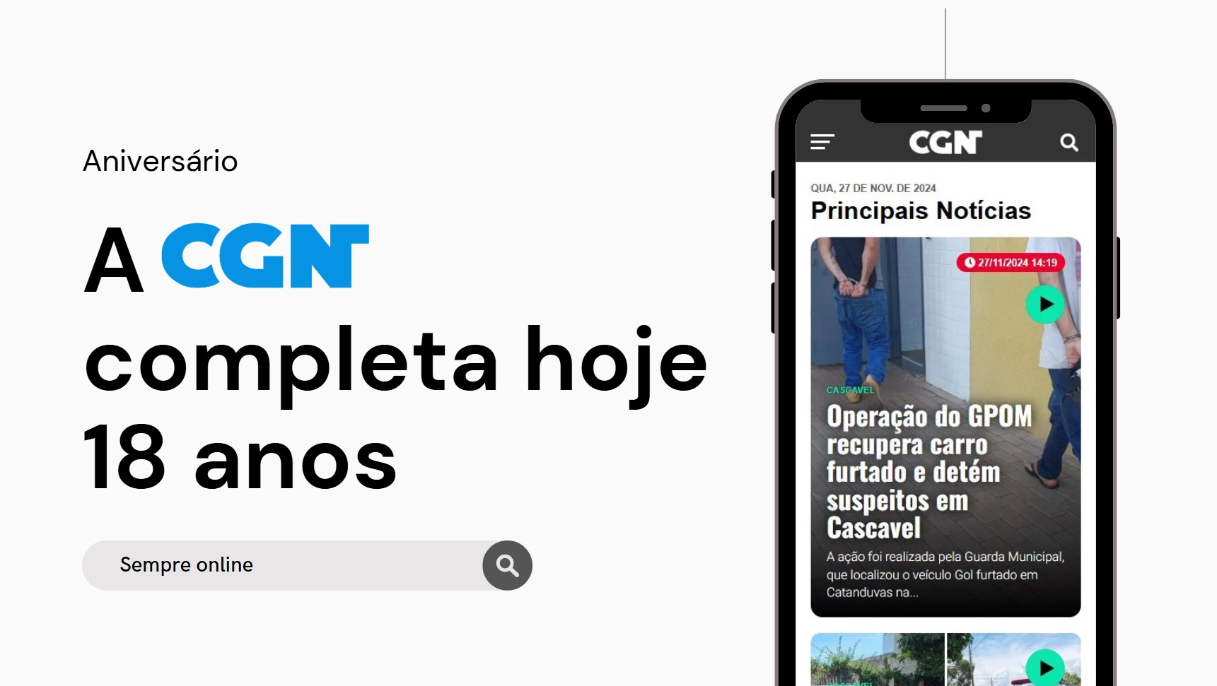 CGN celebra 18 anos de inovação e revolução na comunicação digital CGN celebra 18 anos de inovação e revolução na comunicação digital