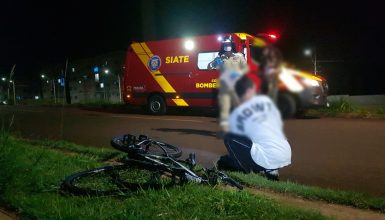 Imagem referente a Dupla sofre queda de bicicleta e mobiliza Bombeiros ao Riviera