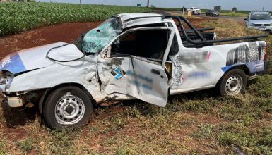 Imagem referente a Carro e ônibus colidem no trevo de Maripá, na rodovia PR-182