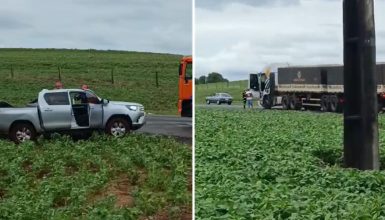 Imagem referente a Acidente grave na PR-281 deixa idosa em estado crítico e motorista ferido