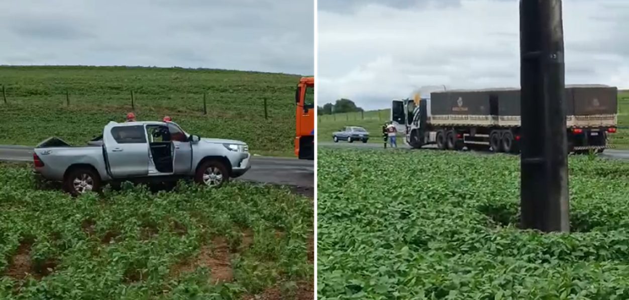 Acidente grave na PR-281 deixa idosa em estado crítico e motorista ferido