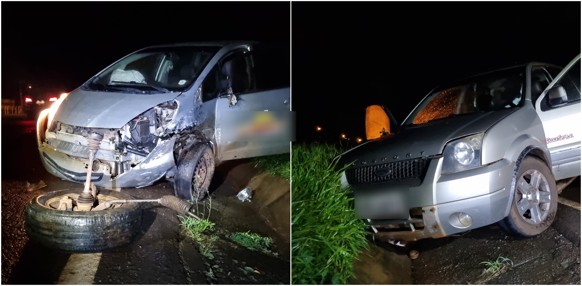 Honda Fit e Ford Ecosport batem de frente na BR-369 e ocupantes saem ilesos
