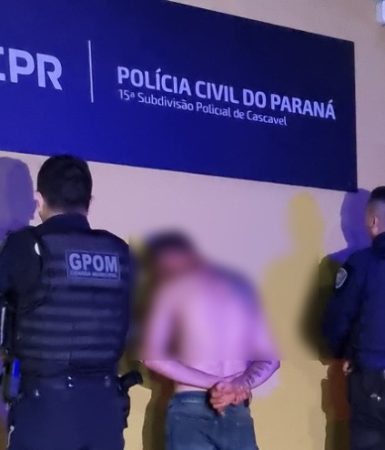 Imagem referente a Homem de 35 anos detido por violência doméstica no bairro Neva em Cascavel