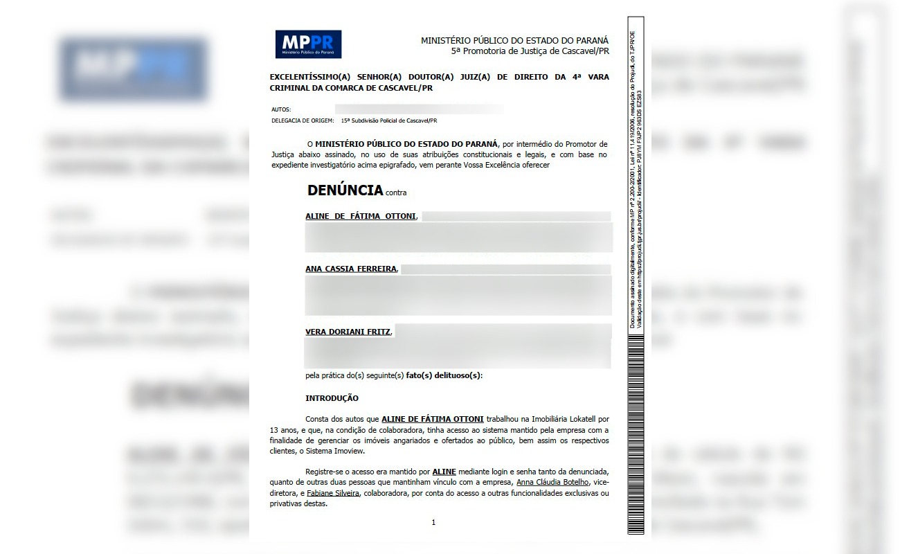 Imagem referente a MP apresenta denúncia contra trio acusado de invasão e concorrência desleal em Cascavel