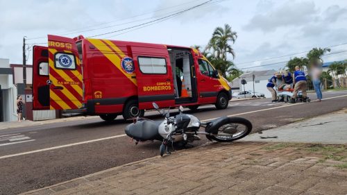 Motociclista fica ferido em acidente na Rua Manaus