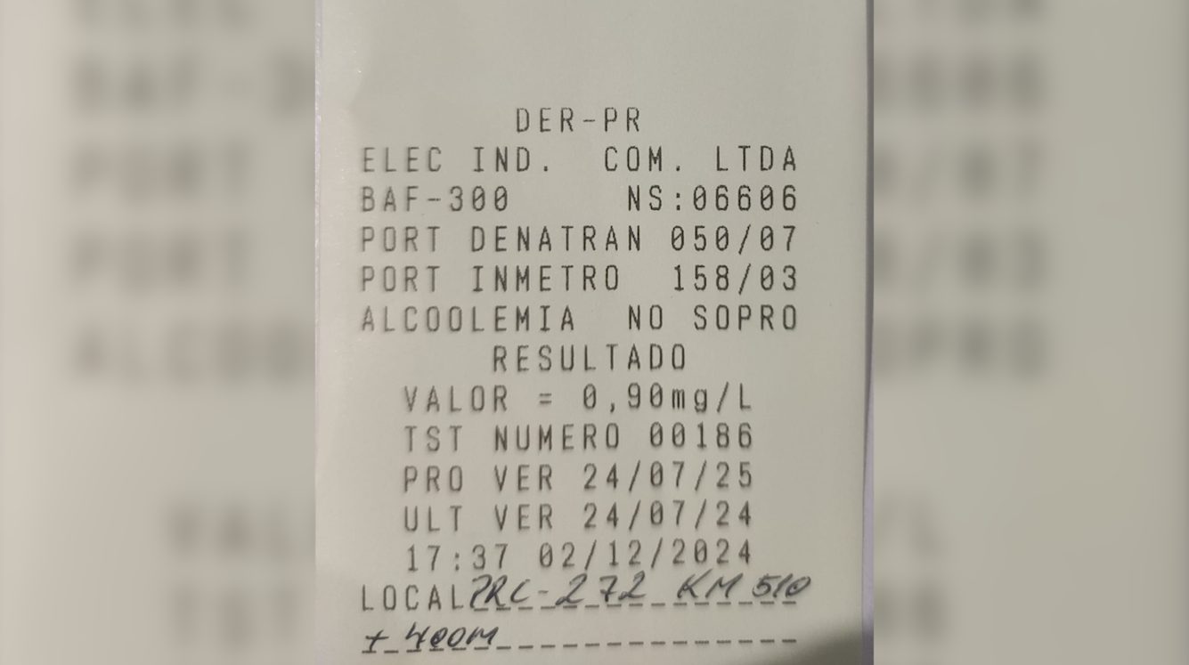 Operação do BPRv prende motociclista embriagado na PRC-272