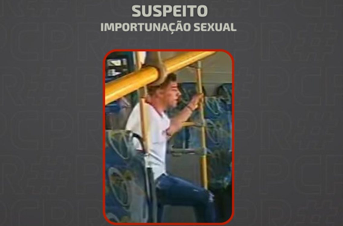 Polícia Civil divulga imagem de suspeito de importunação sexual