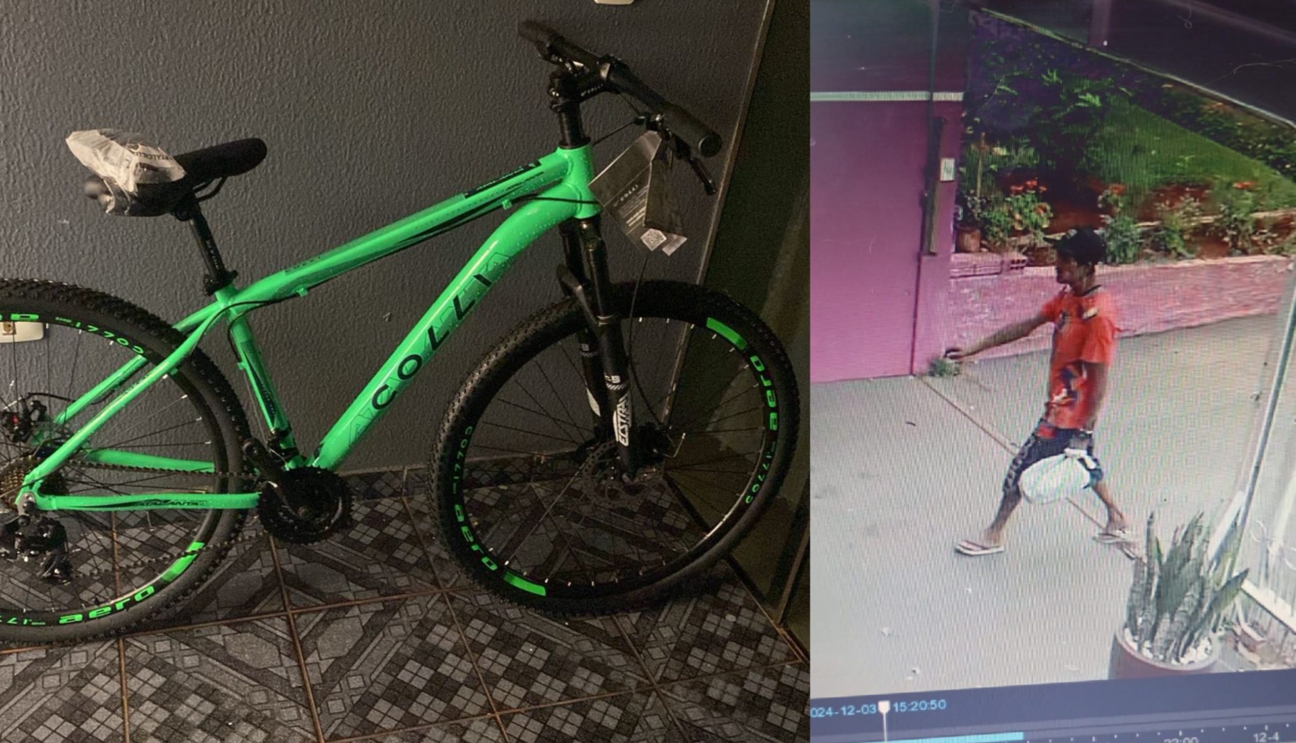 Vídeo mostra homem furtando bicicleta no Bairro Brasmadeira