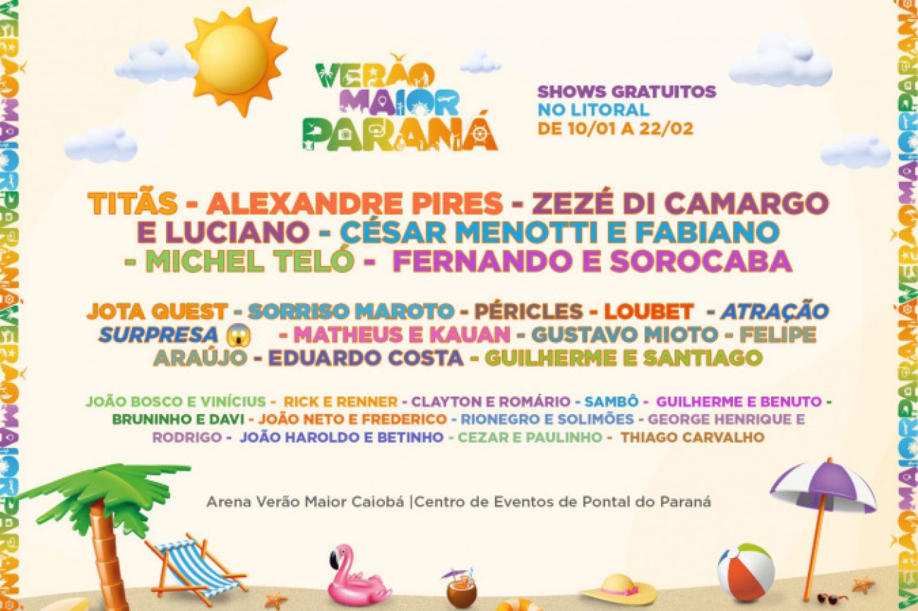 Rock, pagode e sertanejo: Governo lança playlist oficial do Verão Maior Paraná Rock, pagode e sertanejo: Governo lança playlist oficial do Verão Maior Paraná
