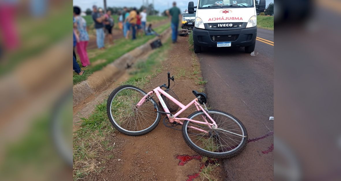 Colisão entre moto e bicicleta deixa feridos em São José das Palmeiras