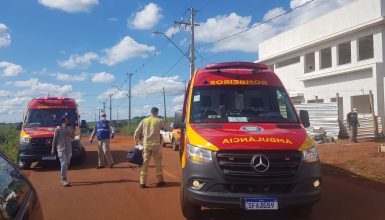 Imagem referente a Trabalhadores caem da laje e ficam feridos no Loteamento Colina Dourada