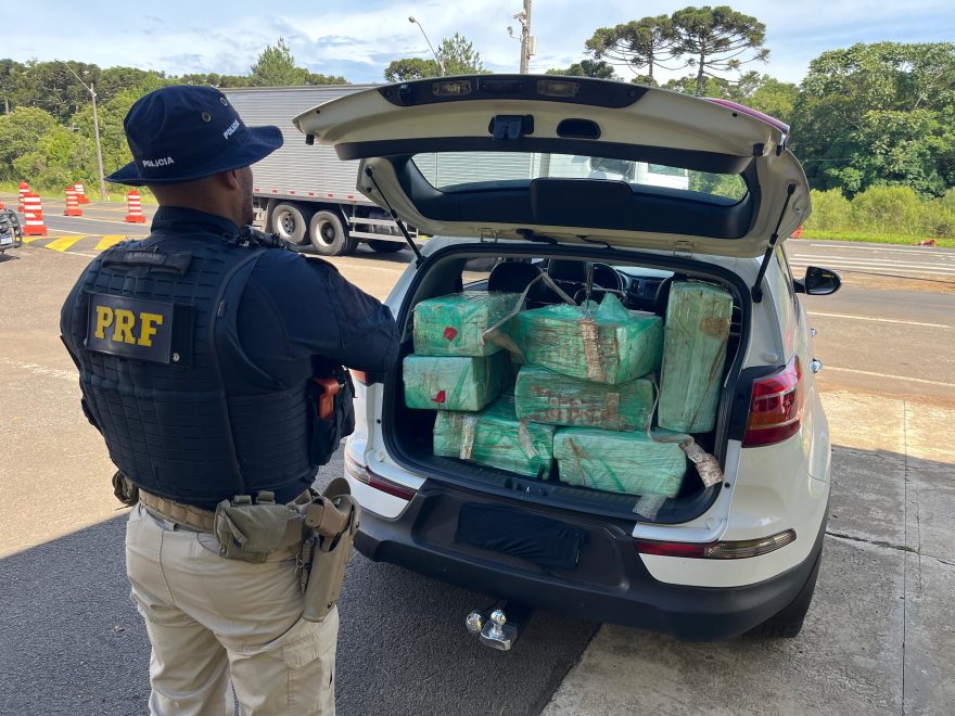 Levando drogas para Santa Catarina, Casal de Cascavel é preso com mais de 200kg de maconha na BR 277