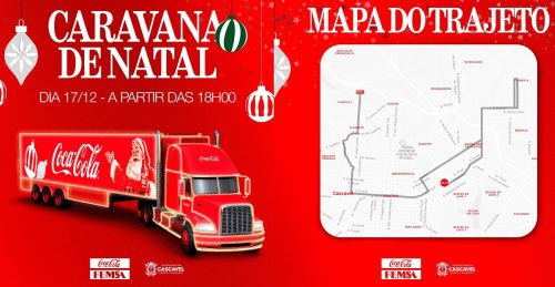 Imagem referente a Caravana Iluminada da Coca-Cola será na próxima terça-feira (17) em Cascavel