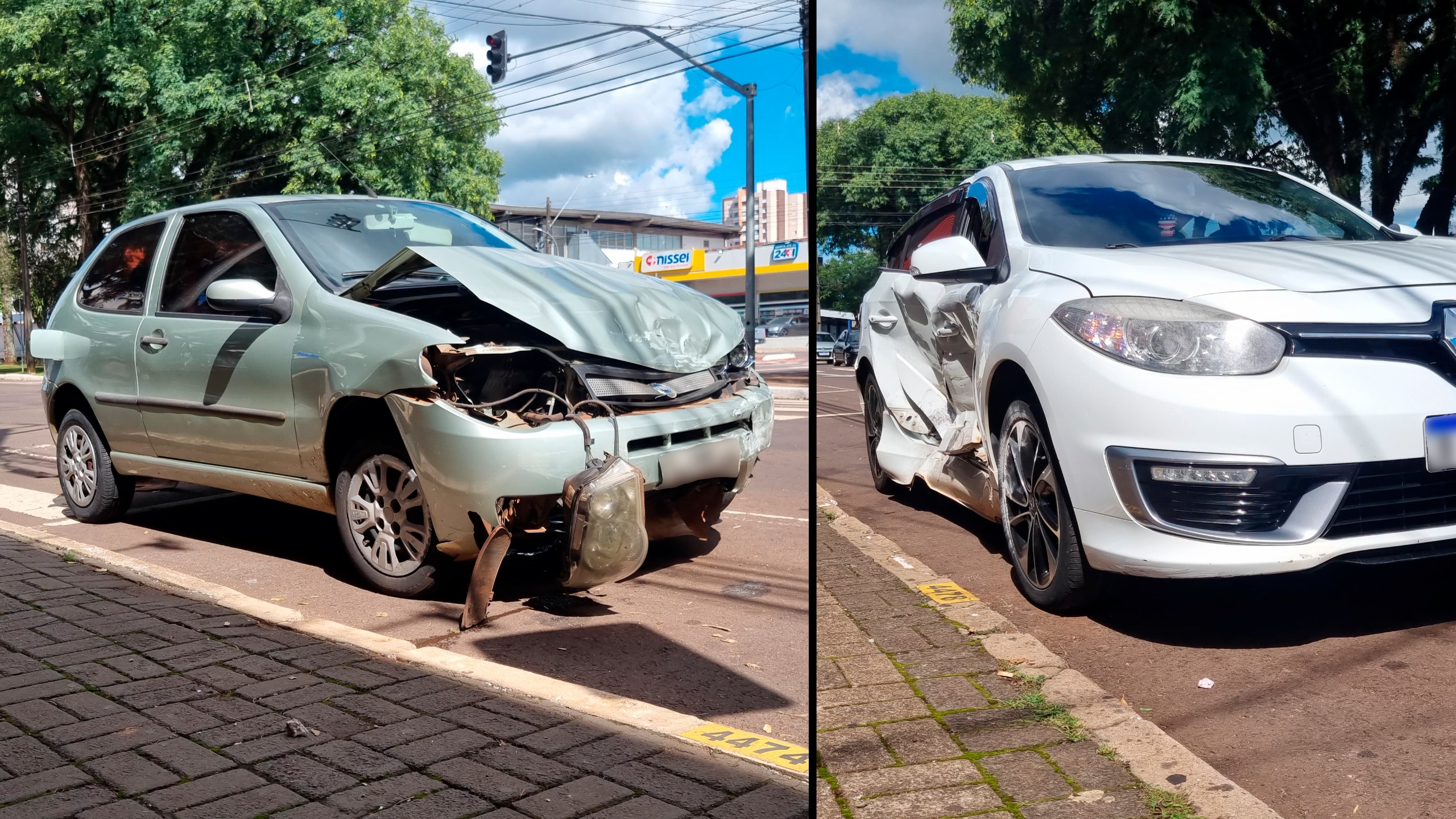 Dois carros se envolvem em acidente na Avenida Brasil