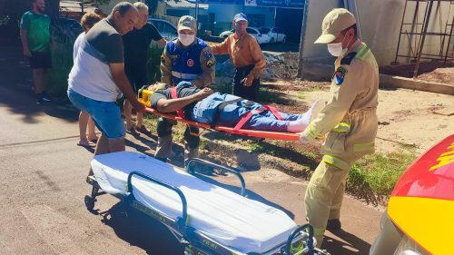 Imagem referente a Motociclista fica ferido após colisão com Ford Ka no Bairro Brasília