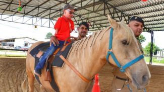 Regimento de Polícia Montada ganha picadeiro coberto para prática de equoterapia