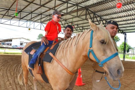 Imagem referente a Regimento de Polícia Montada ganha picadeiro coberto para prática de equoterapia