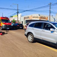 Imagem referente a Honda CR-V e Honda CG se envolvem em colisão no Bairro Interlagos