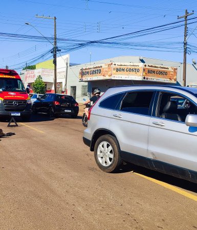 Imagem referente a Honda CR-V e Honda CG se envolvem em colisão no Bairro Interlagos