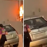 Imagem referente a Tentativa de 'chupeta' em poste resulta em explosão e homem no chão 