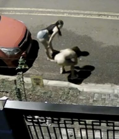 Imagem referente a Mulher rebola enquanto amiga faz xixi no meio da Rua Expresso Norte