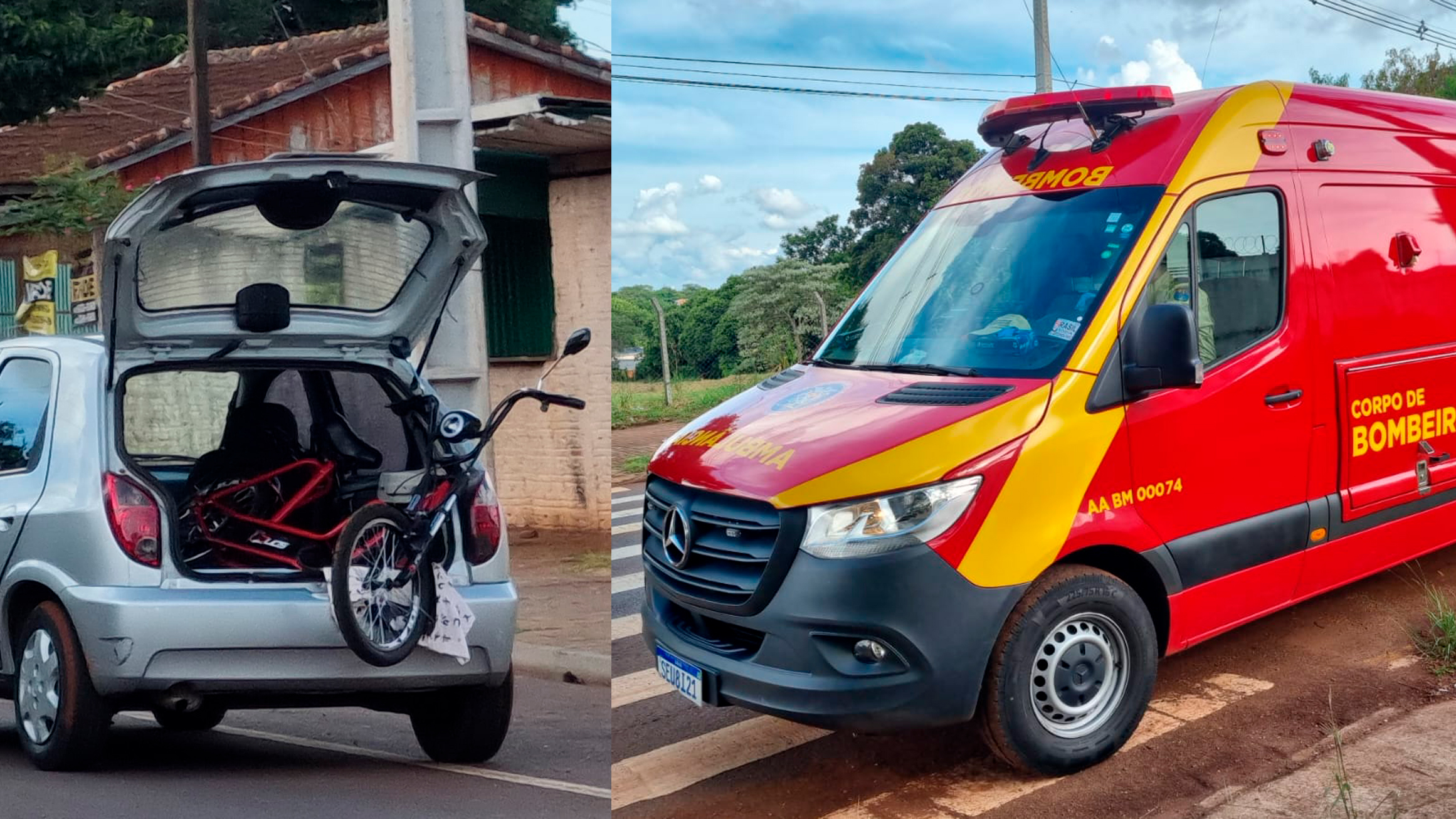 Ciclista fica ferida após acidente na Avenida Piquiri