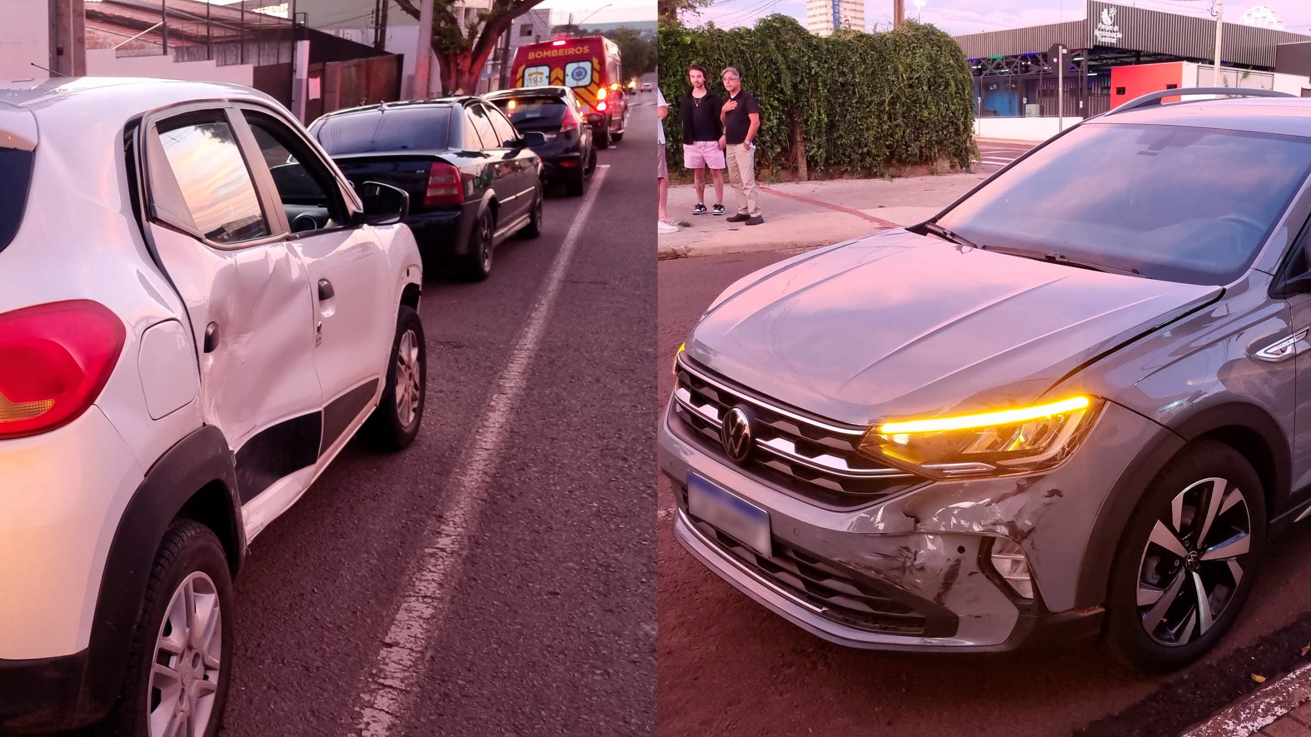 Acidente entre Kwid e Nivus mobiliza Siate no bairro Coqueiral