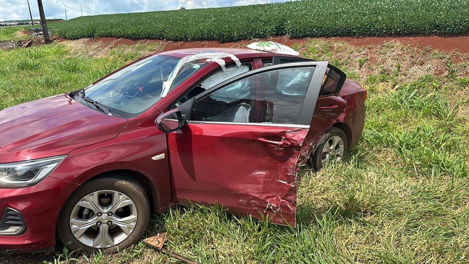 Colisão na BR-163 em Pranchita deixa idoso de 86 anos ferido