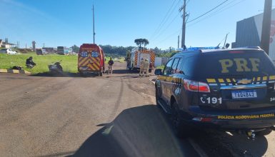 Imagem referente a Motociclista tem fratura no braço após sofrer acidente às margens da BR-277