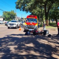 Imagem referente a Motociclista fica ferido após ser atingido por carro na Avenida Brasil