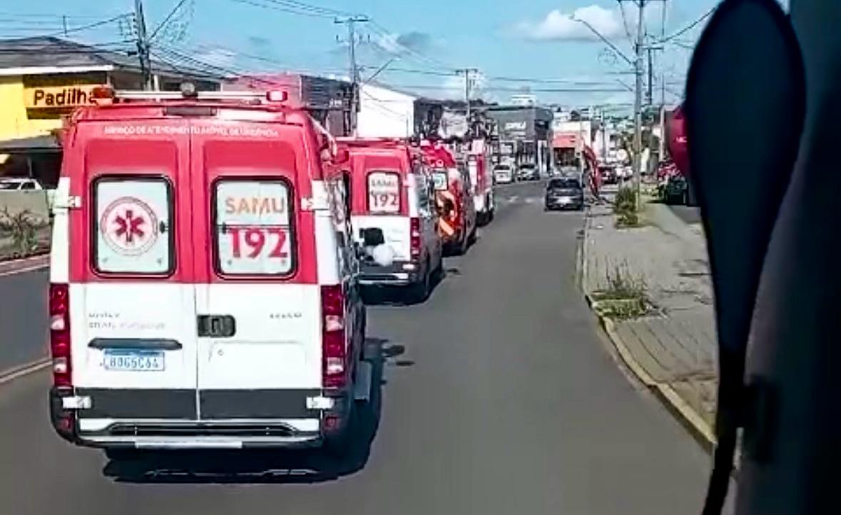 Cortejo emocionante homenageia profissionais do Samu que morreram em grave acidente