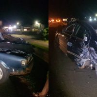 Imagem referente a Pancada violenta! Acidente entre Gol e Vectra na BR-277