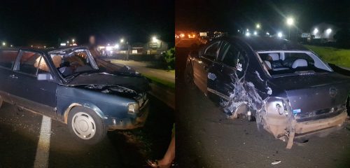 Imagem referente a Pancada violenta! Acidente entre Gol e Vectra na BR-277