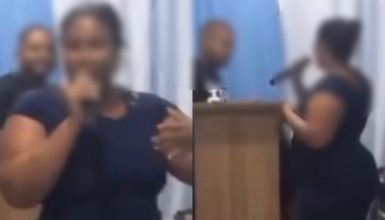 Imagem referente a Barraco gospel: mulher interrompe culto para denunciar traição do marido pastor