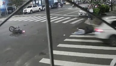 Imagem referente a Vídeo mostra fortíssima colisão que matou motociclista de 18 anos