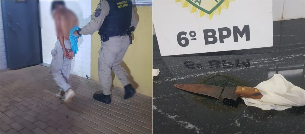 Acusado de esfaquear homem de 37 anos no Centro é detido pela PM