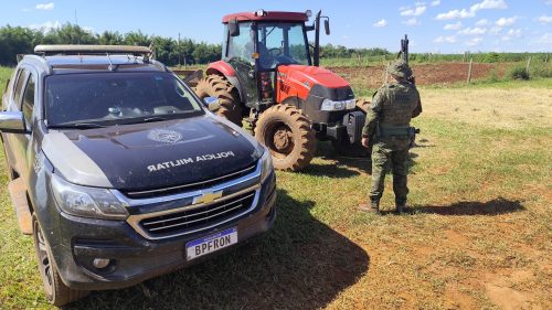 Imagem referente a Trator furtado em Iporã é recuperado pelo BPFron em Altônia