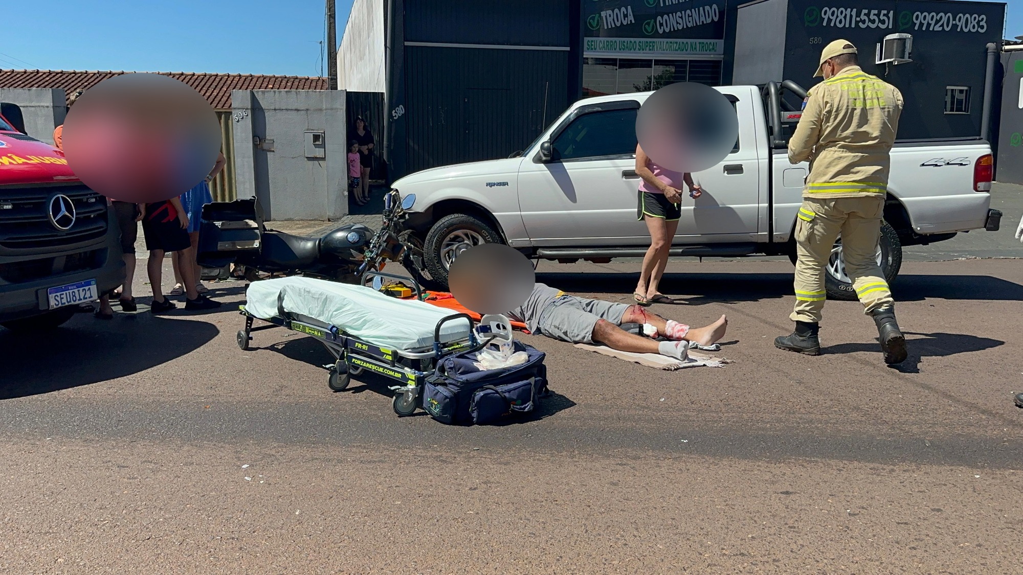 Motociclista fica ferido após acidente no Bairro São Cristóvão